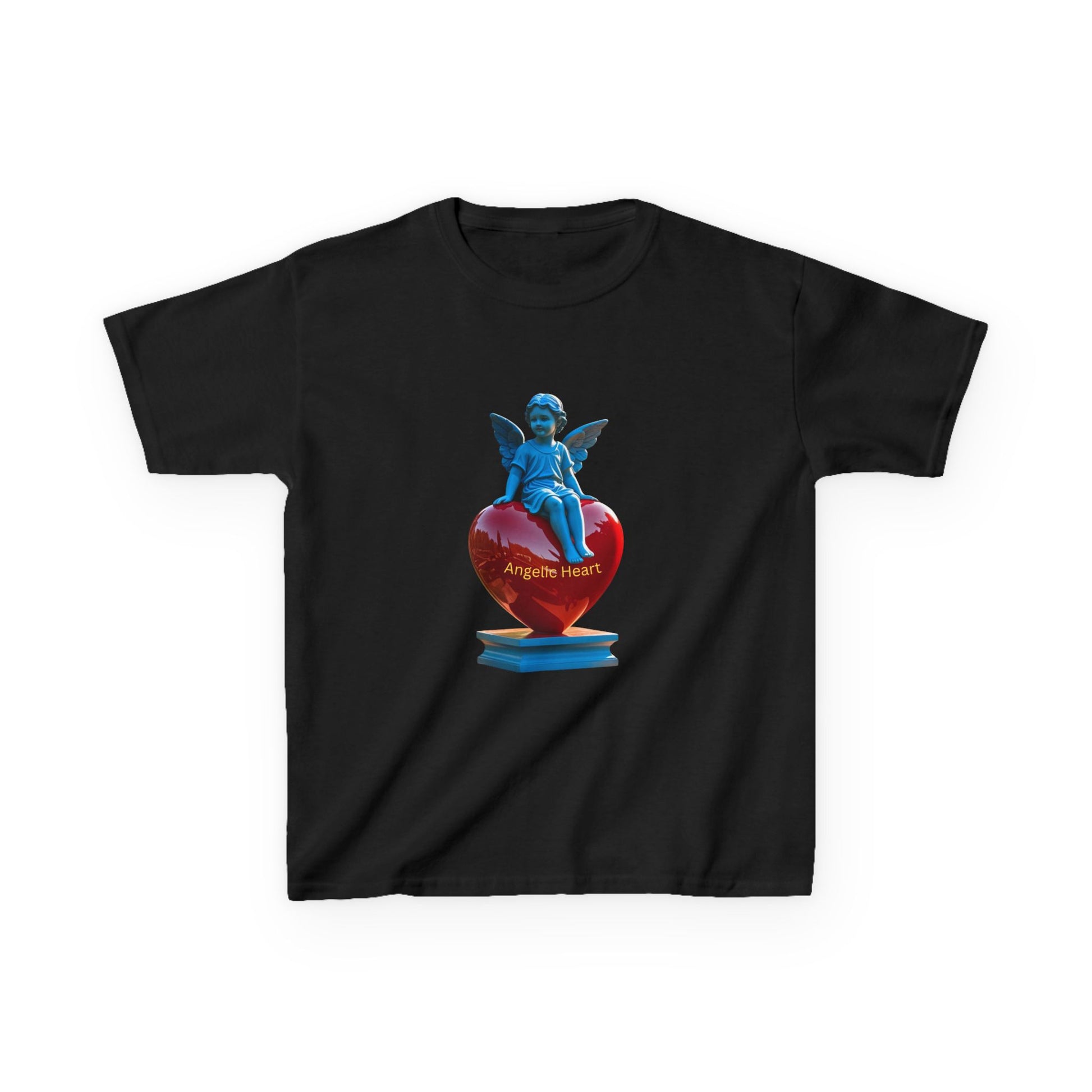 Blue Angel Heart Kids Tee, Cute Graphic Youth Shirt, Adorable Gift for Kids, Fun Playdate Wear, Birthday Party Tee, Casual Everyday Top