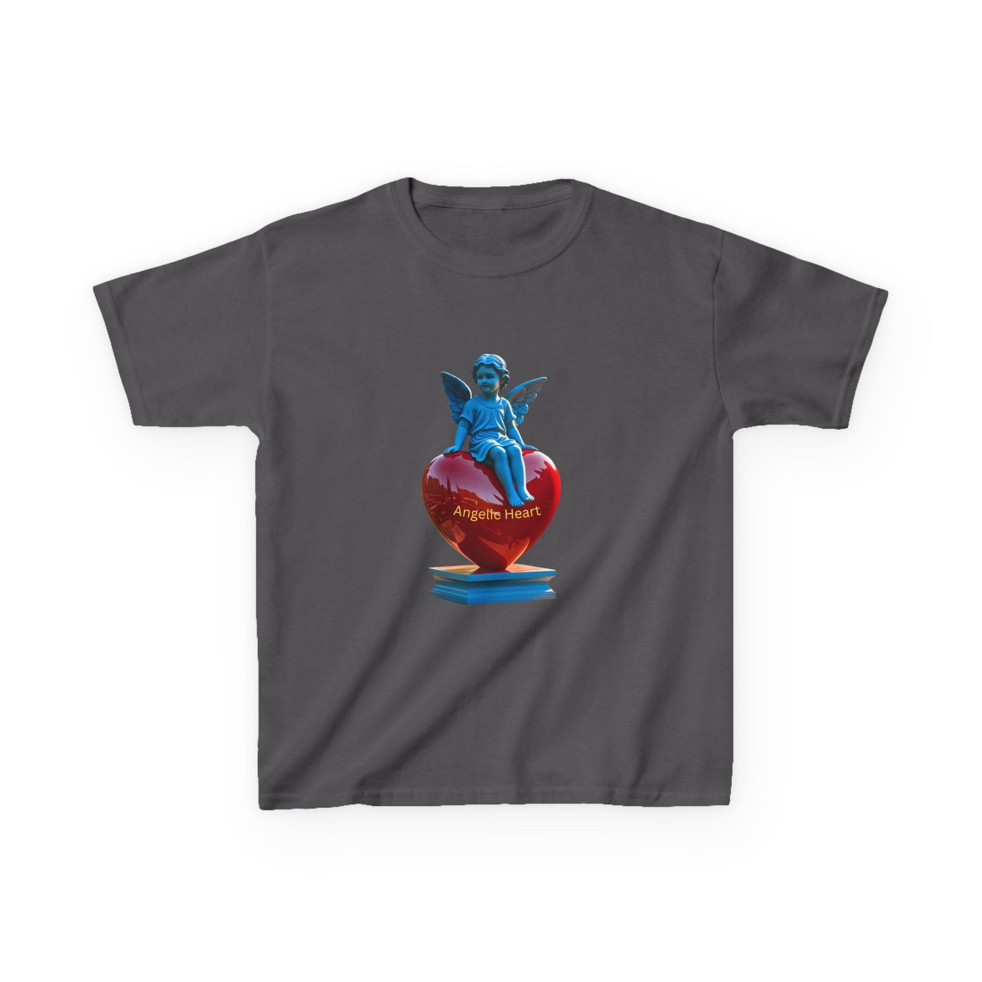 Blue Angel Heart Kids Tee, Cute Graphic Youth Shirt, Adorable Gift for Kids, Fun Playdate Wear, Birthday Party Tee, Casual Everyday Top