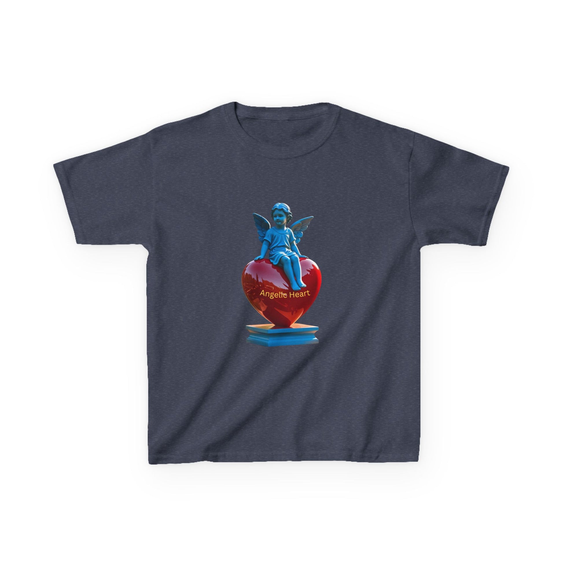 Blue Angel Heart Kids Tee, Cute Graphic Youth Shirt, Adorable Gift for Kids, Fun Playdate Wear, Birthday Party Tee, Casual Everyday Top
