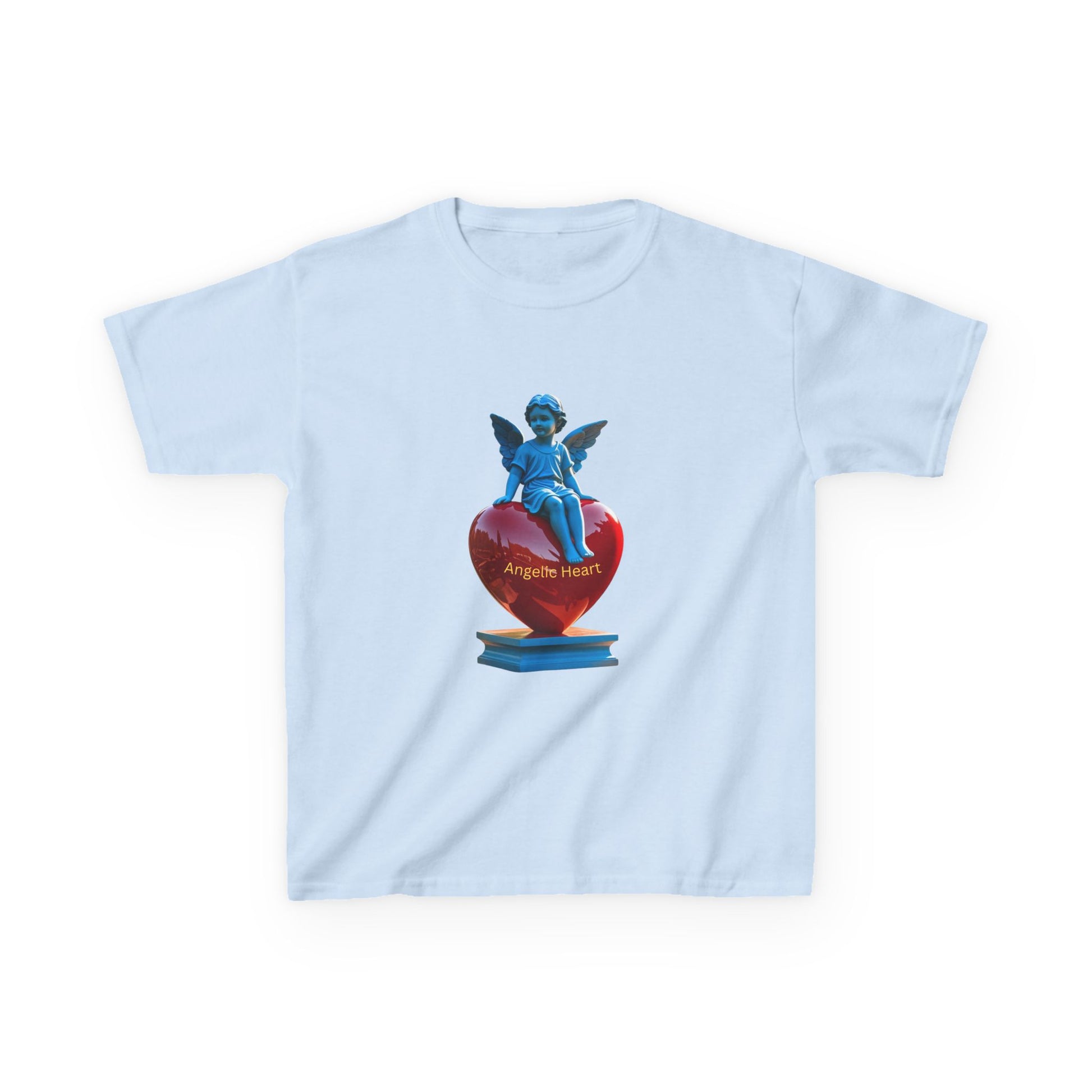 Blue Angel Heart Kids Tee, Cute Graphic Youth Shirt, Adorable Gift for Kids, Fun Playdate Wear, Birthday Party Tee, Casual Everyday Top