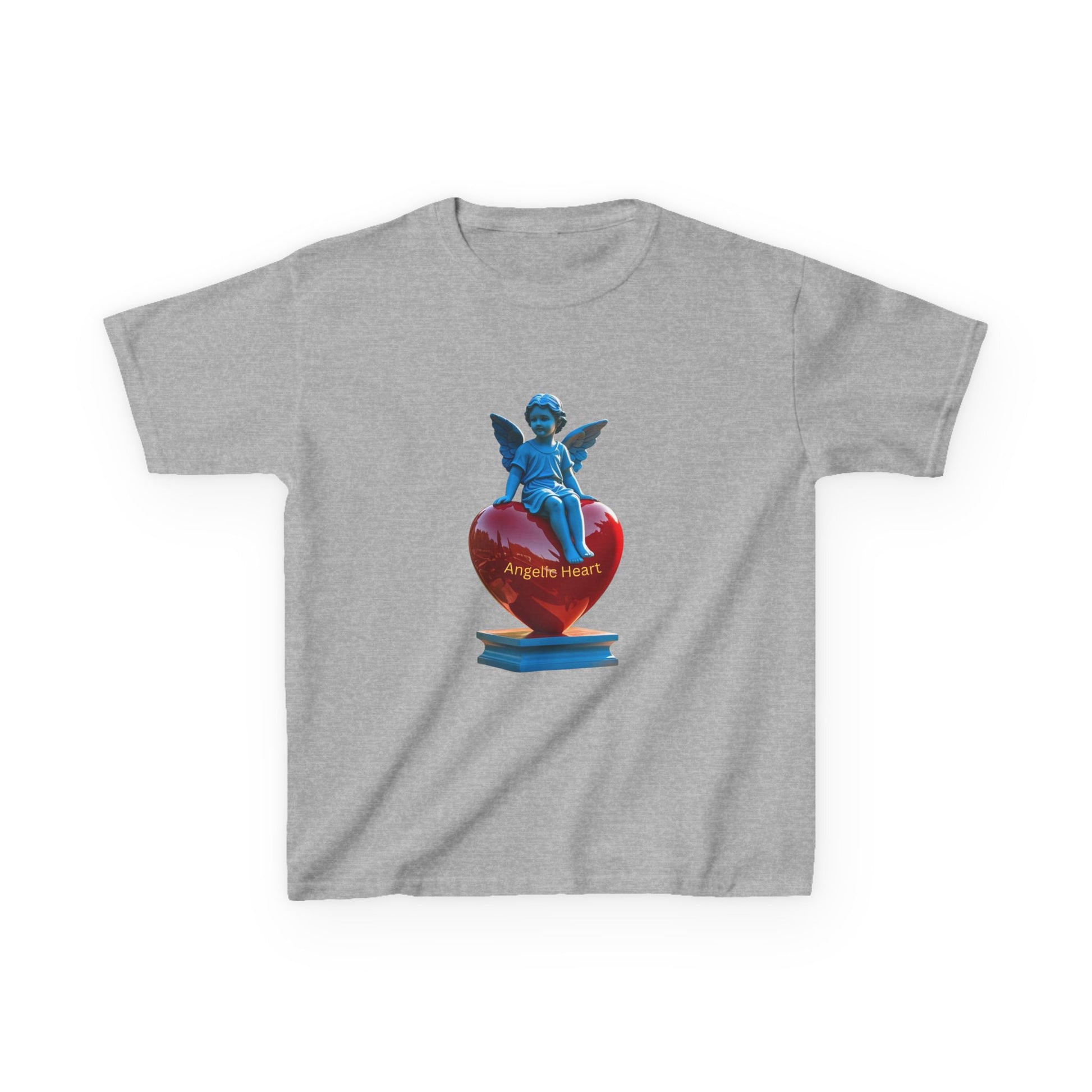 Blue Angel Heart Kids Tee, Cute Graphic Youth Shirt, Adorable Gift for Kids, Fun Playdate Wear, Birthday Party Tee, Casual Everyday Top