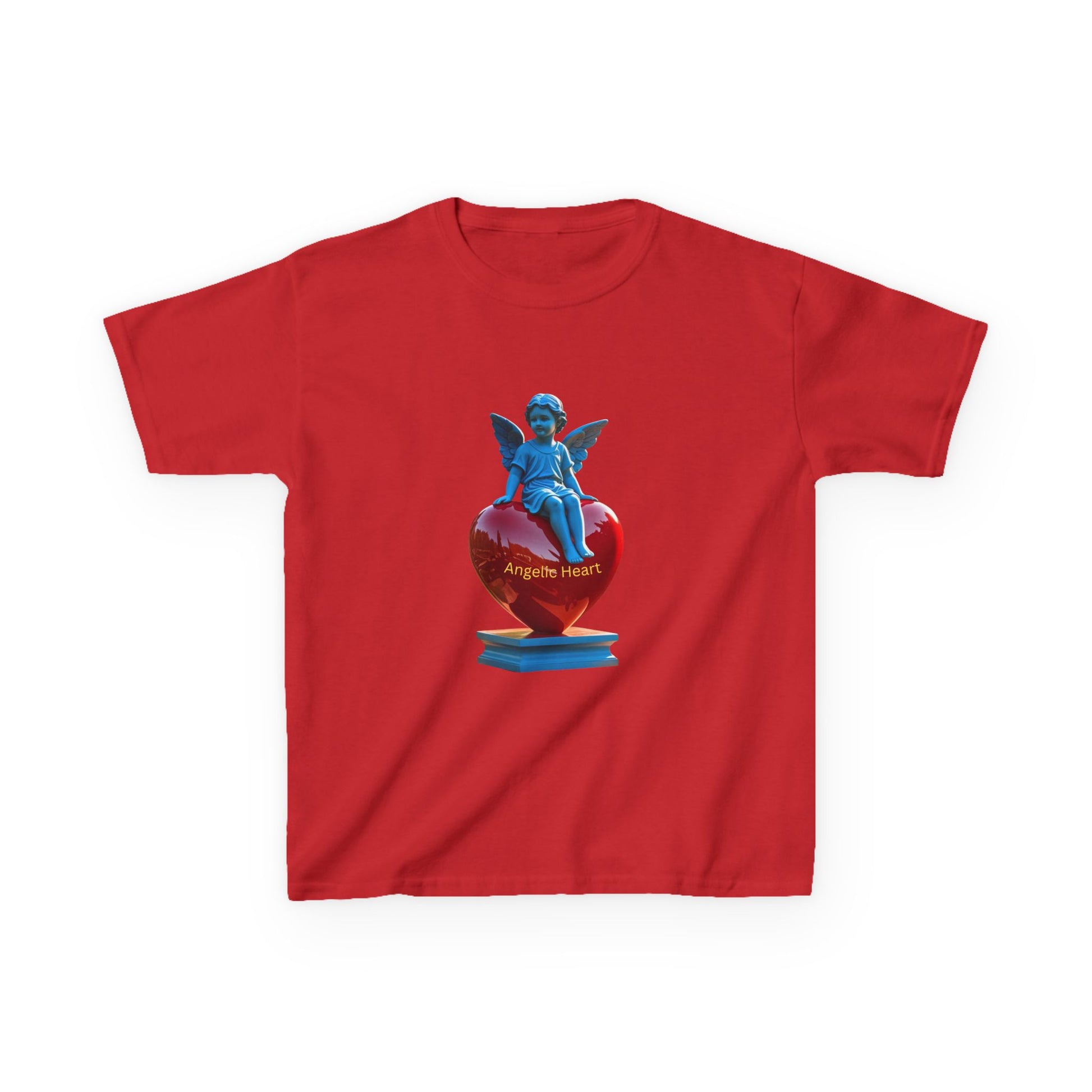 Blue Angel Heart Kids Tee, Cute Graphic Youth Shirt, Adorable Gift for Kids, Fun Playdate Wear, Birthday Party Tee, Casual Everyday Top