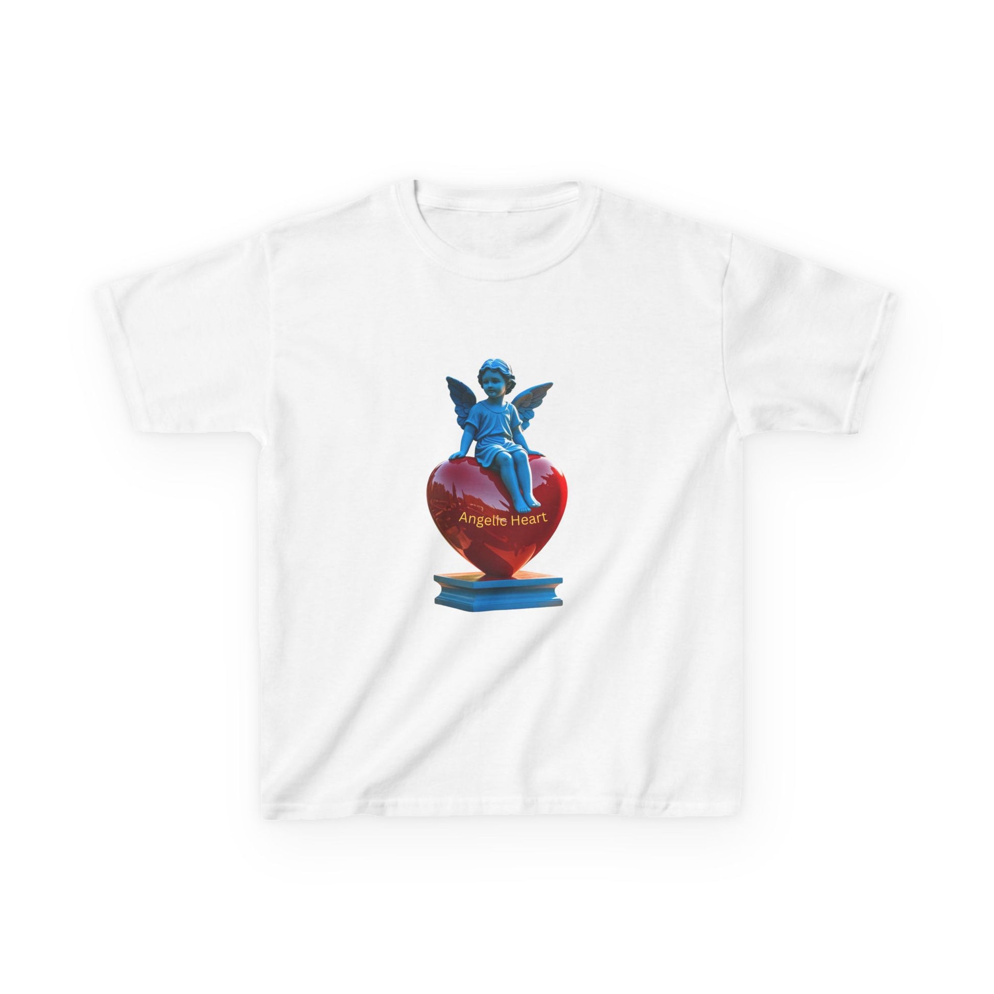 Blue Angel Heart Kids Tee, Cute Graphic Youth Shirt, Adorable Gift for Kids, Fun Playdate Wear, Birthday Party Tee, Casual Everyday Top