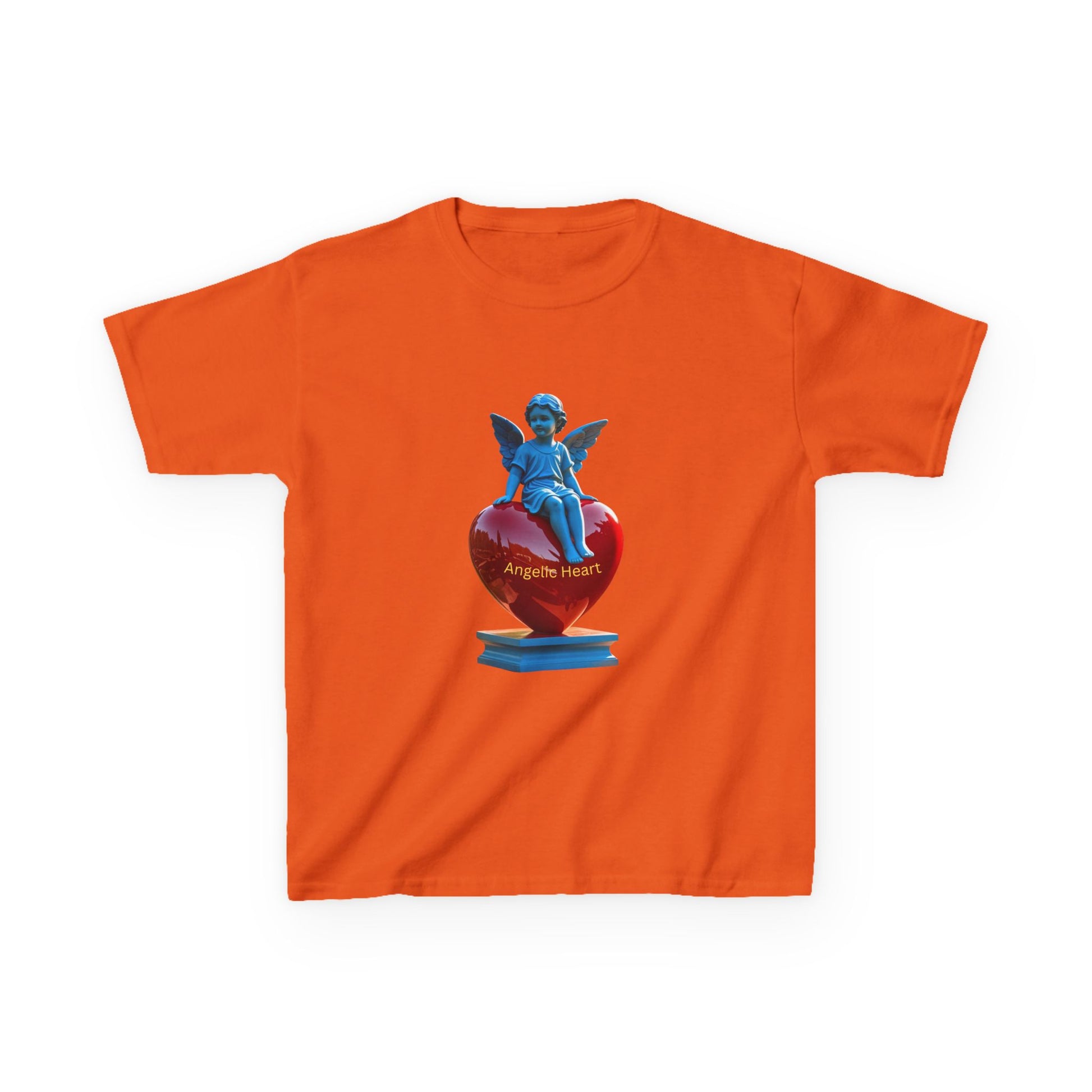 Blue Angel Heart Kids Tee, Cute Graphic Youth Shirt, Adorable Gift for Kids, Fun Playdate Wear, Birthday Party Tee, Casual Everyday Top