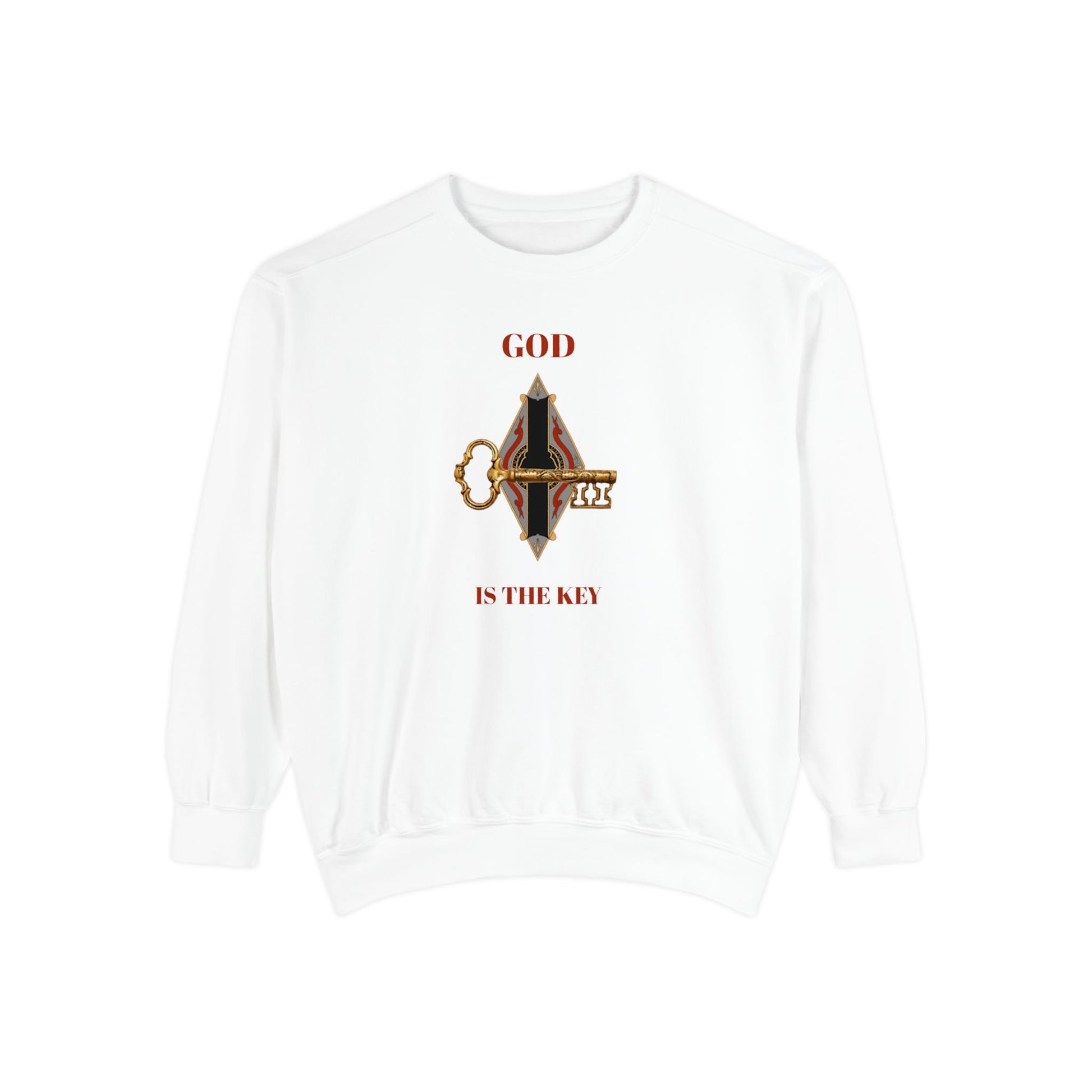 Unisex Inspirational Sweatshirt - God is the Key, Spiritual Apparel, Faith-Based Gift, Cozy Casual Wear, Motivational Fashion