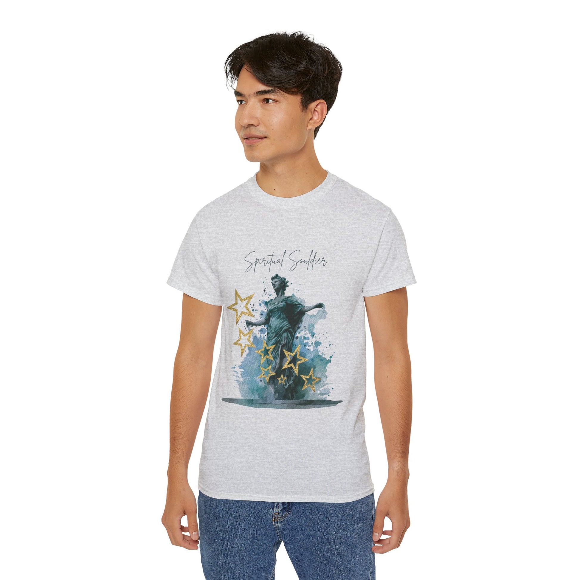 Spiritual Smiles Unisex Tee, Artistic Cotton Shirt, Thoughtful Gift, Everyday Style, Great for Meditation, Inspirational Wear