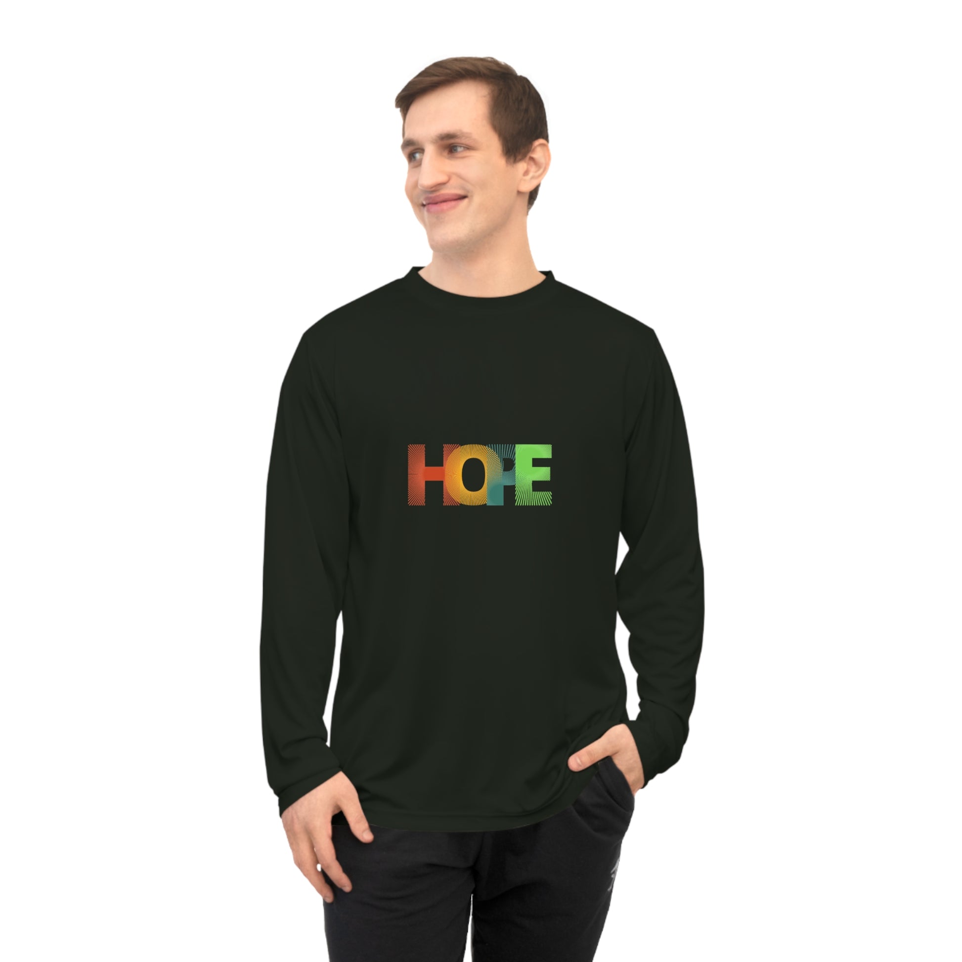 Unisex Performance Long Sleeve Shirt - "Hope" Graphic Tee, Activewear, Gift for Fitness Enthusiasts, Motivational Workout Shirt, [...]