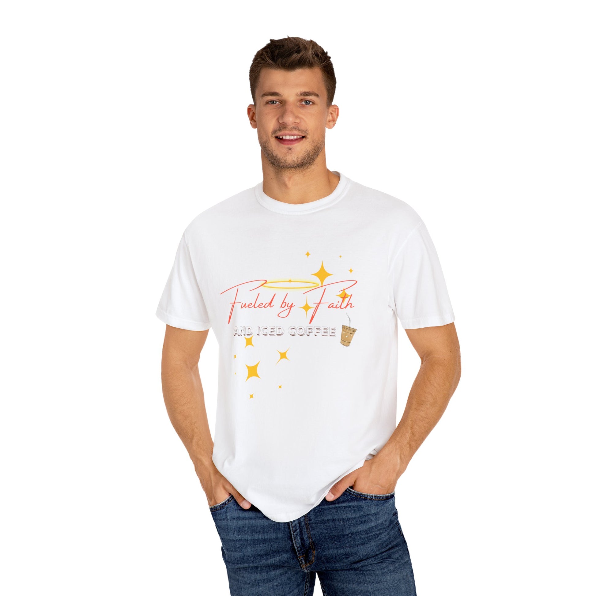 Faith-Inspired Coffee T-Shirt, Cute Gift for Coffee Lovers, Motivational Apparel, Unisex Tee for Friends, Relaxed Style