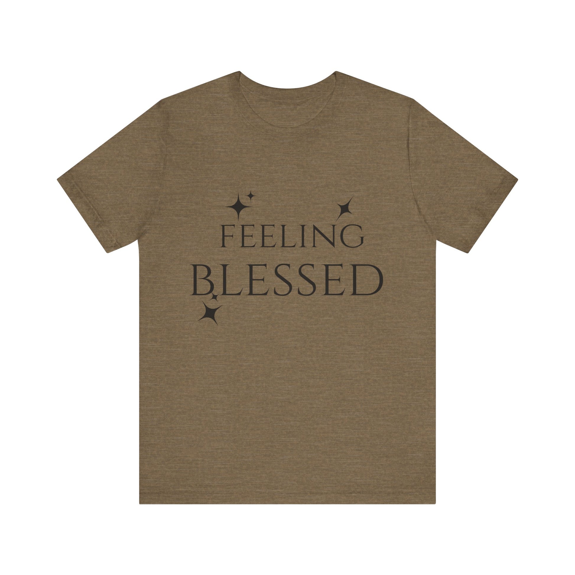 Feeling Blessed Unisex Short Sleeve Tee, Inspirational T-Shirt, Casual Outing Top, Gift for Faith and Positivity