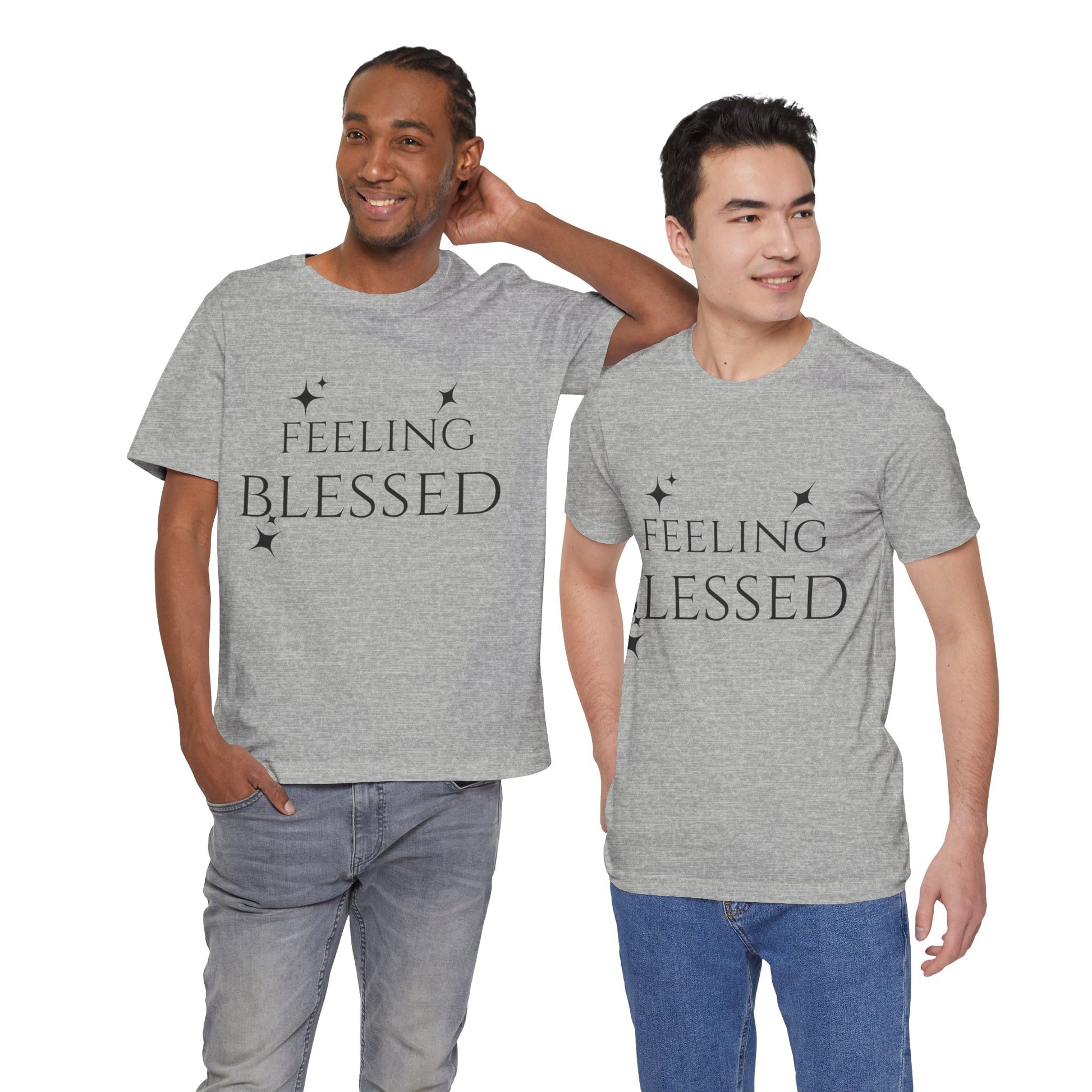 Feeling Blessed Unisex Short Sleeve Tee, Inspirational T-Shirt, Casual Outing Top, Gift for Faith and Positivity