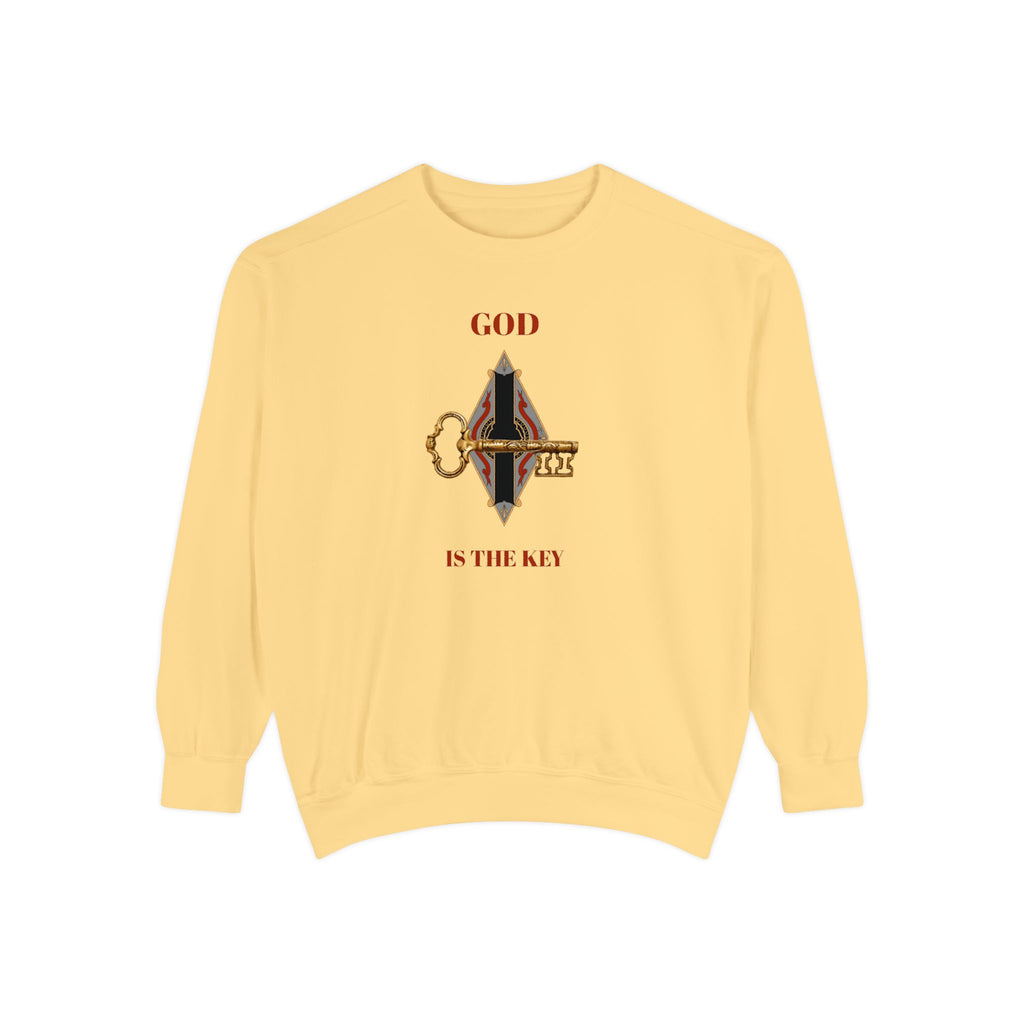 Unisex Inspirational Sweatshirt - God is the Key, Spiritual Apparel, Faith-Based Gift, Cozy Casual Wear, Motivational Fashion