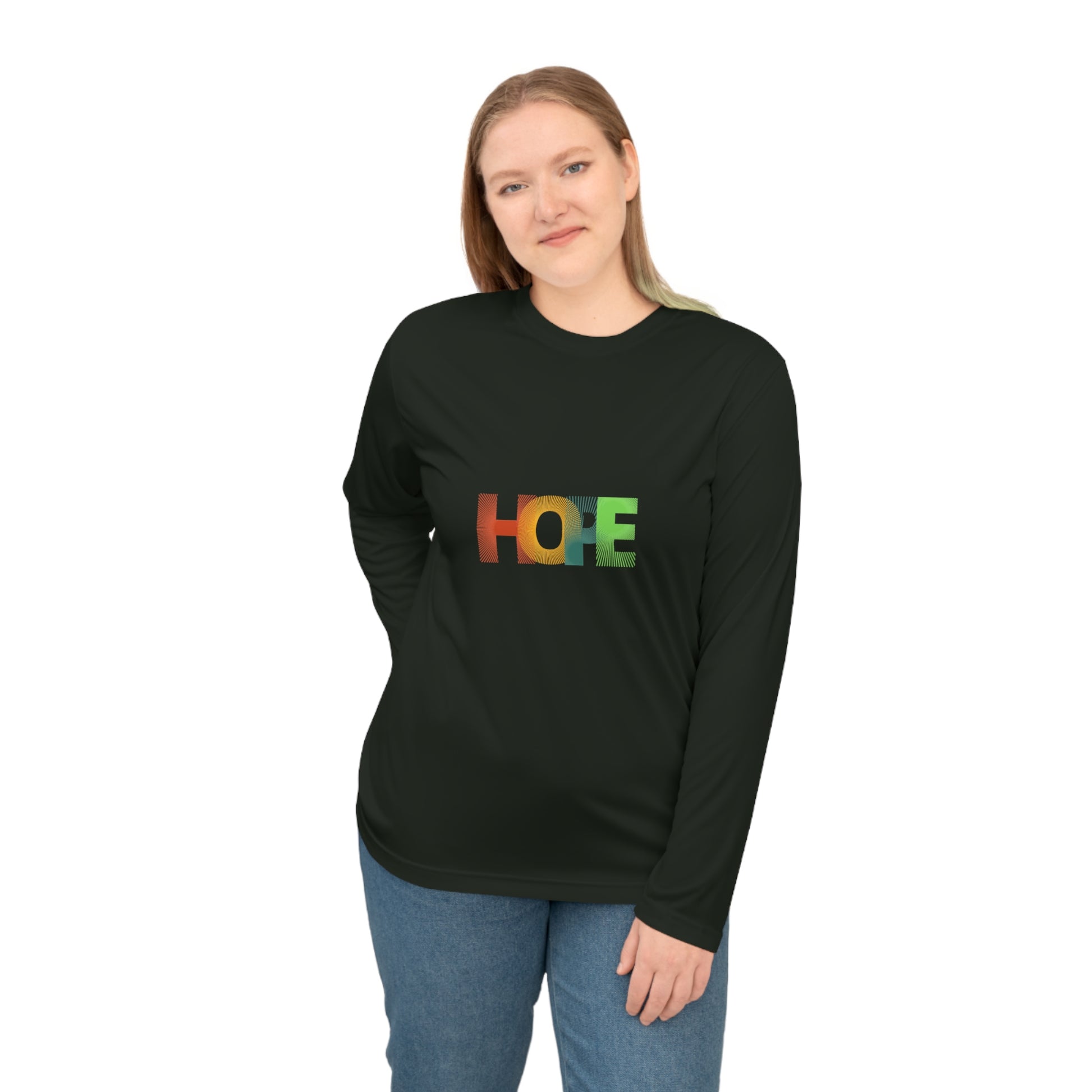 Unisex Performance Long Sleeve Shirt - "Hope" Graphic Tee, Activewear, Gift for Fitness Enthusiasts, Motivational Workout Shirt, [...]