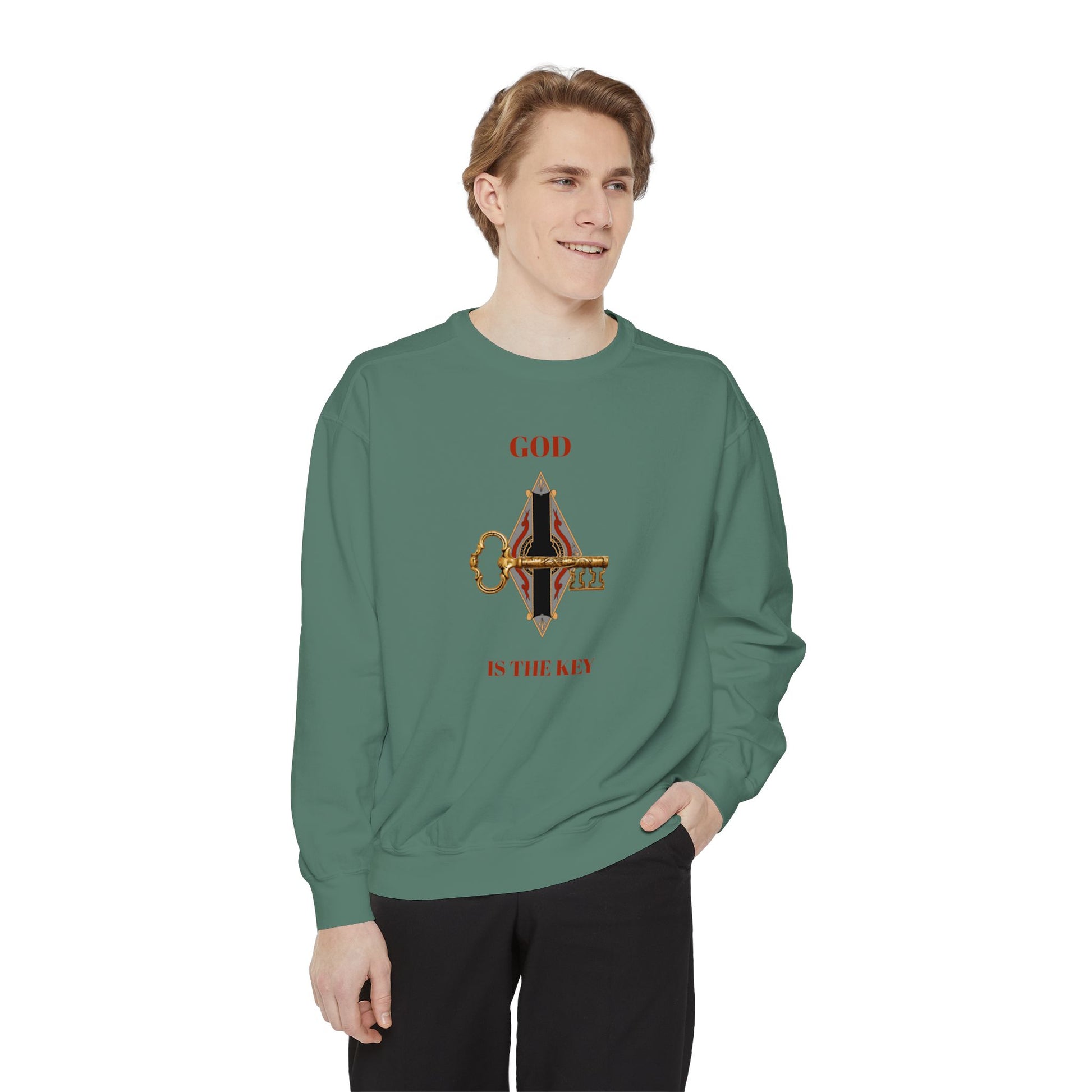 Unisex Inspirational Sweatshirt - God is the Key, Spiritual Apparel, Faith-Based Gift, Cozy Casual Wear, Motivational Fashion