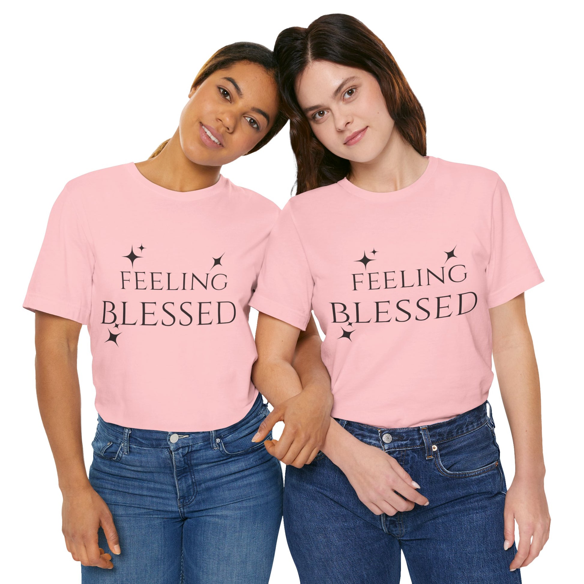 Feeling Blessed Unisex Short Sleeve Tee, Inspirational T-Shirt, Casual Outing Top, Gift for Faith and Positivity