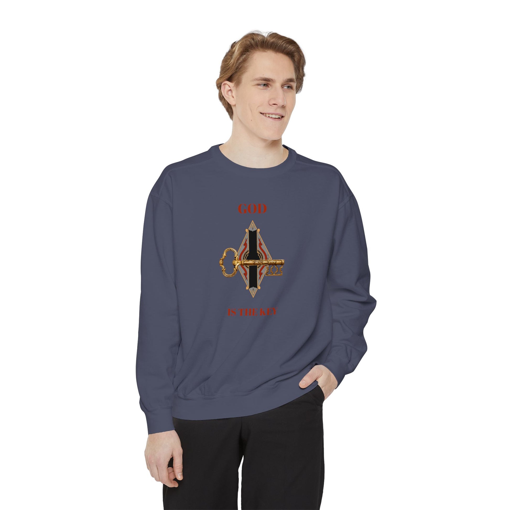 Unisex Inspirational Sweatshirt - God is the Key, Spiritual Apparel, Faith-Based Gift, Cozy Casual Wear, Motivational Fashion